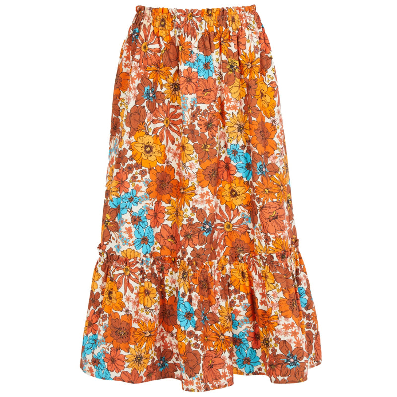 Thumbnail of The Sofia Midi Skirt In Brown 70S Floral image