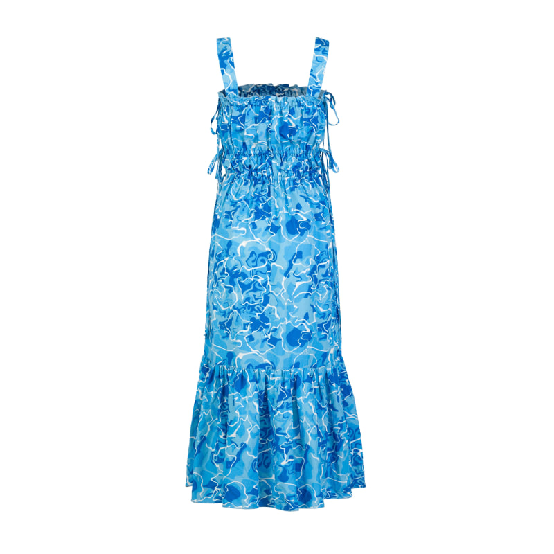 Thumbnail of Tie-Detailed Midi Dress In Pool Water Print image