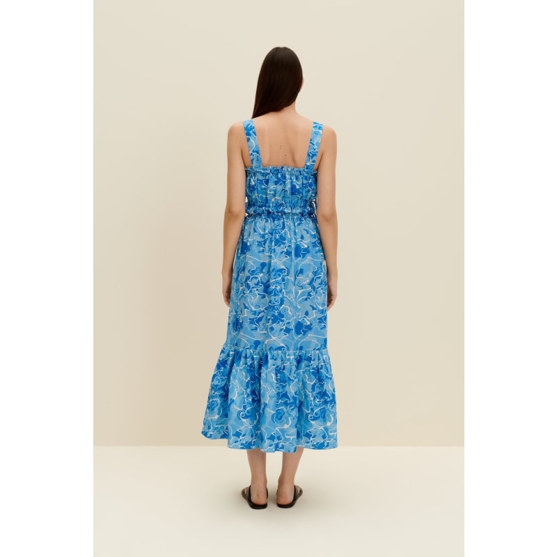 Thumbnail of Tie-Detailed Midi Dress In Pool Water Print image