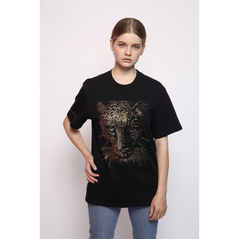 Thumbnail of Tiger - Lucky Fengshui Rhinestoned T-Shirt - Black image