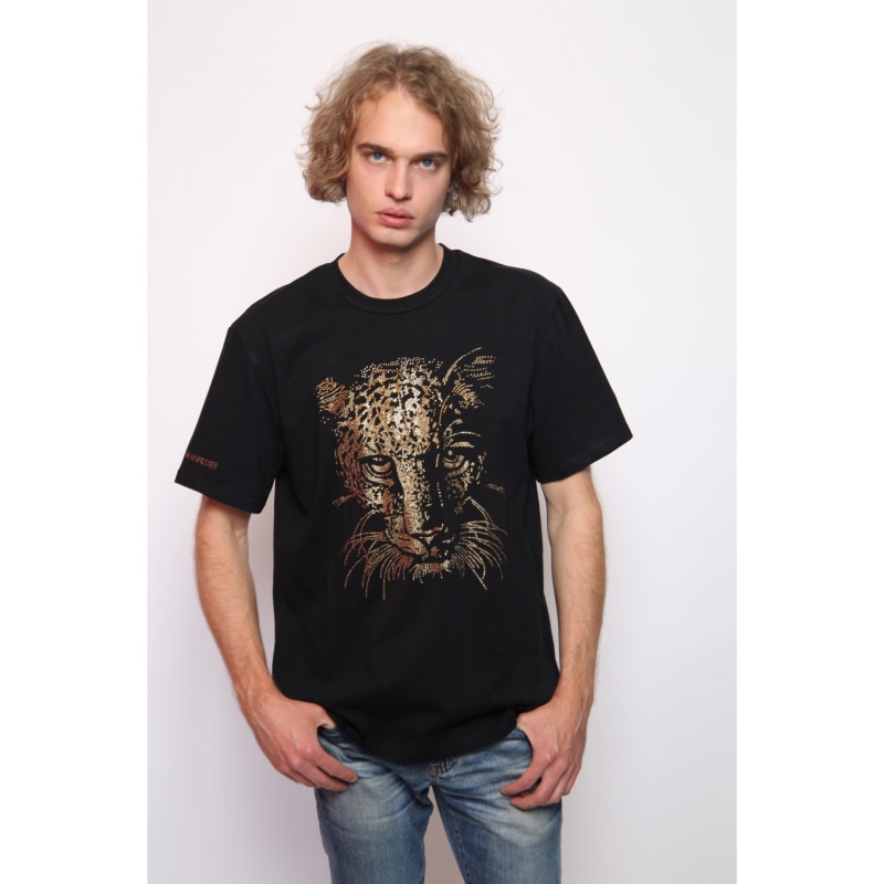 Thumbnail of Tiger - Lucky Fengshui Rhinestoned T-Shirt - Black image