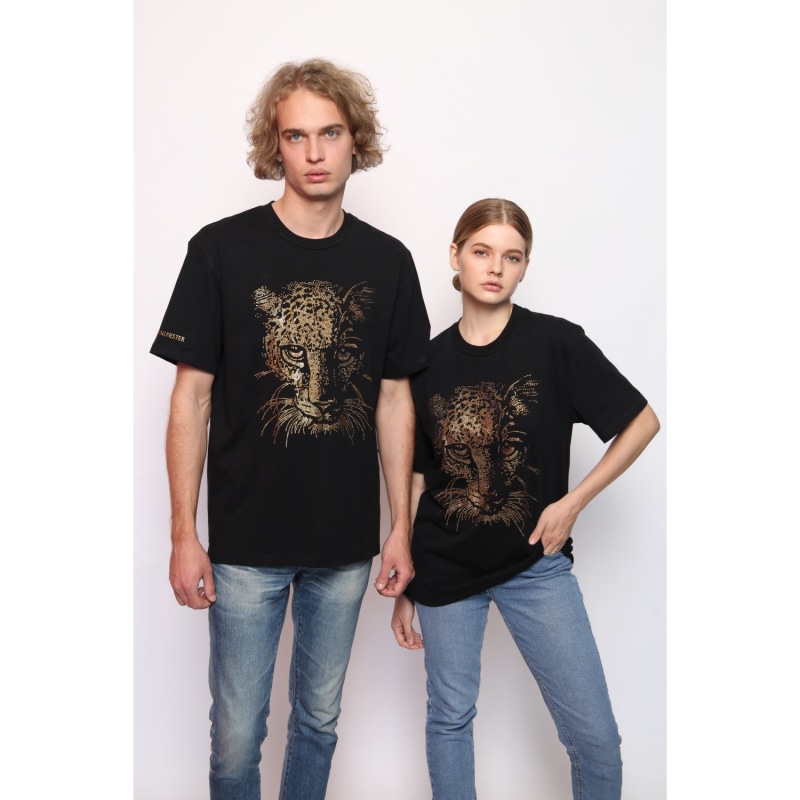 Thumbnail of Tiger - Lucky Fengshui Rhinestoned T-Shirt - Black image