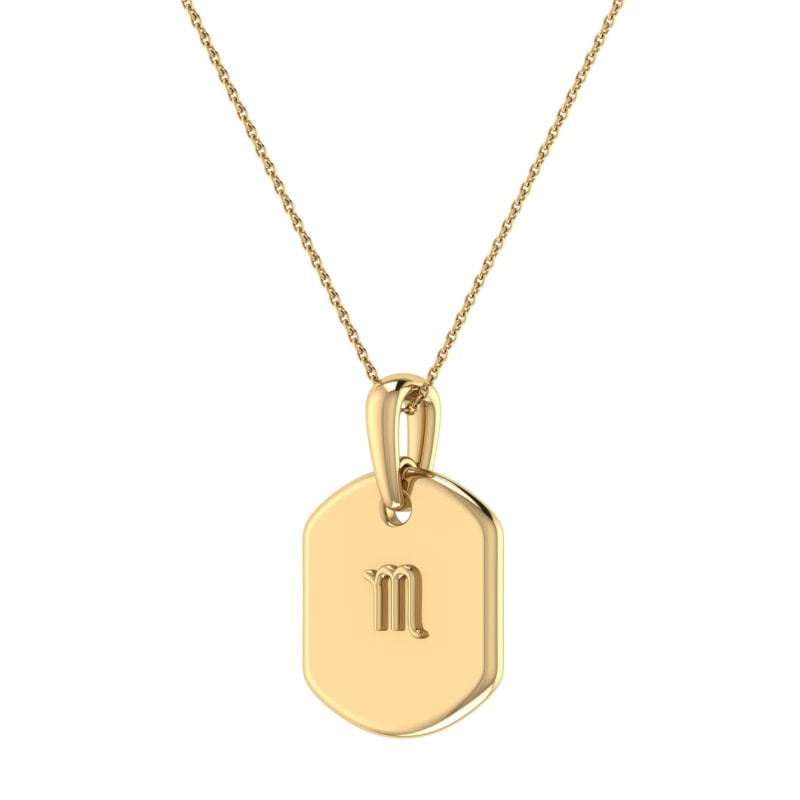 Thumbnail of Scorpio Constellation Tag Pendant Necklace In 14 Kt Yellow Gold Vermeil image