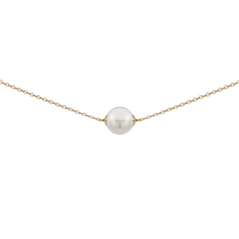 Single white bead necklace hot sale