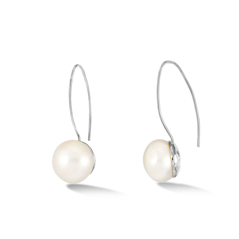Timeless Long White Freshwater Pearl Earrings In Silver, Dower & Hall