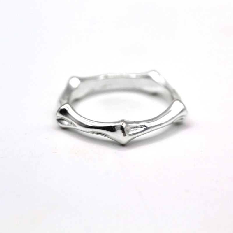 Thumbnail of Timeless Unique Bone Texture White Gold Ring image