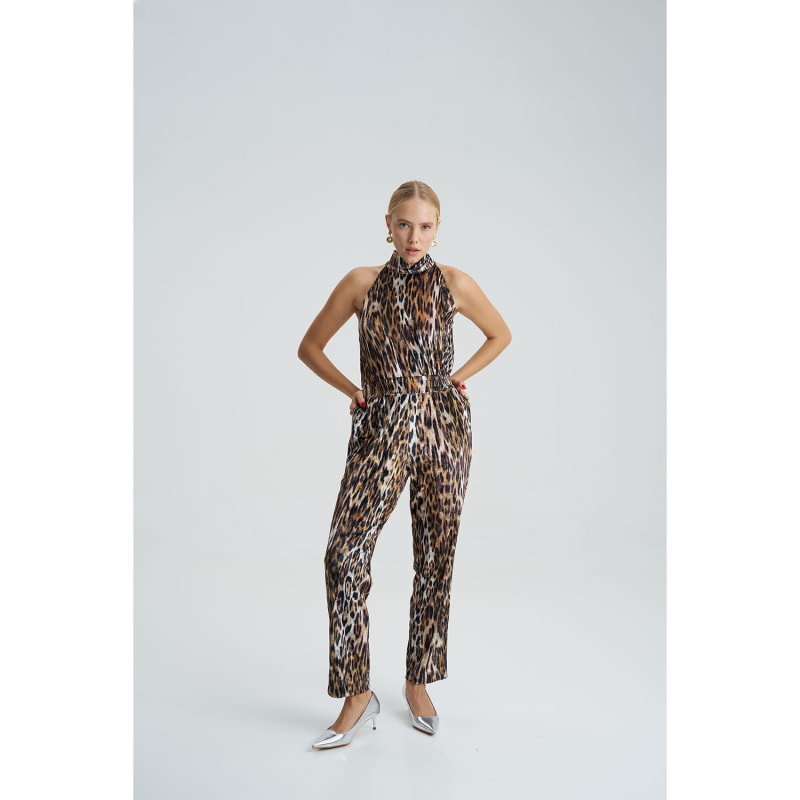 Zara leopard jumpsuit clearance