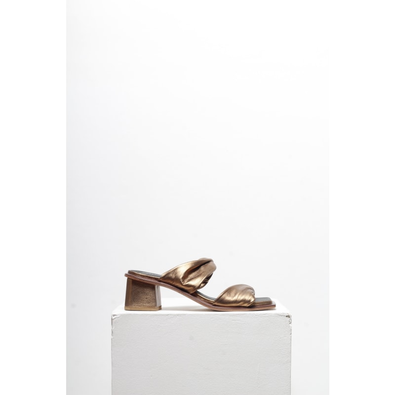 Thumbnail of Tina Low Heel Gold Sandals image