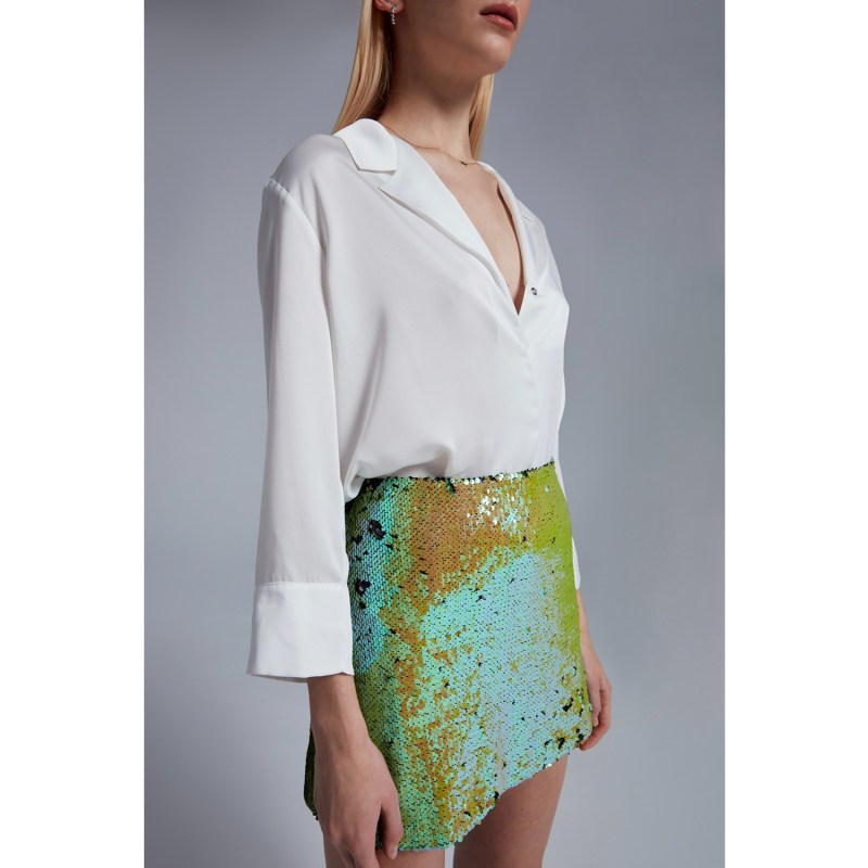 Iridescent sequin mini skirt online