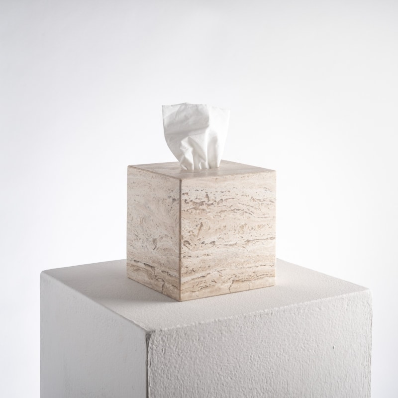 Thumbnail of Less Is More Tissue Box - Travertine Marble image