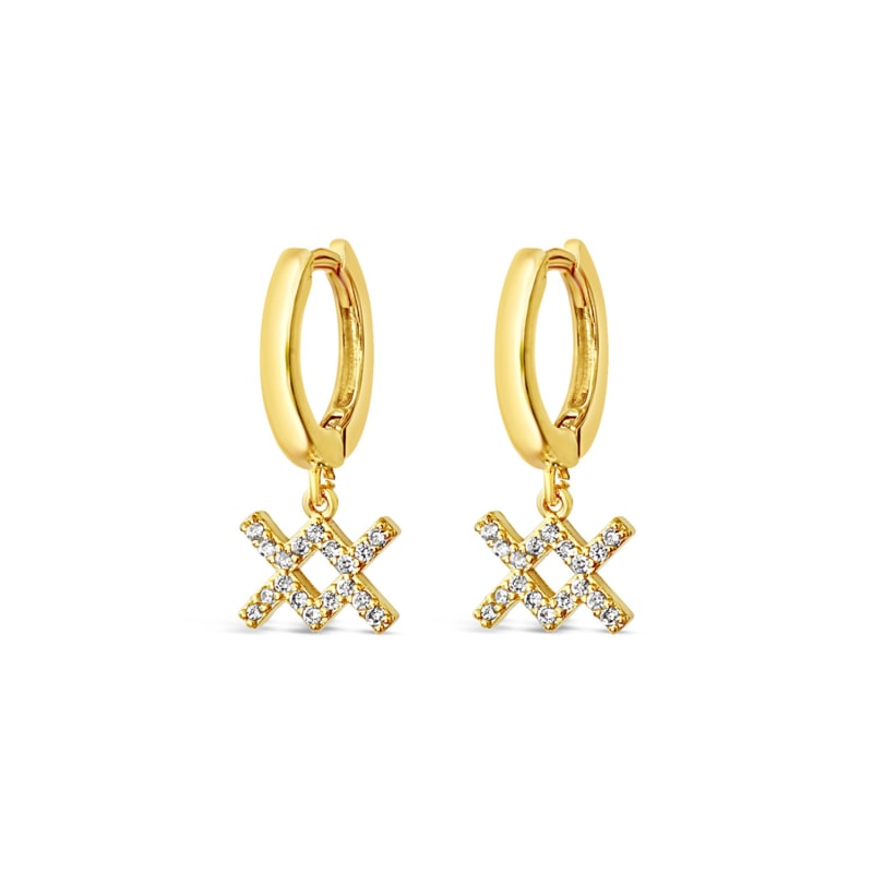 Thumbnail of Aquarius 18K Gold Vermeil Zodiac Star Sign Earrings image