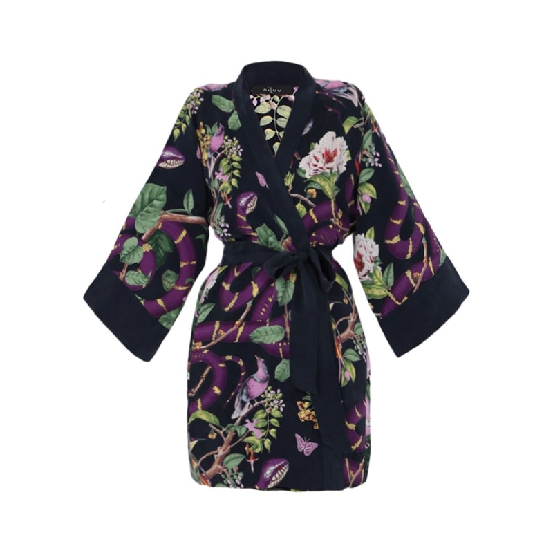 Lennon Men's Kimono Robe - sustainable vegan silk for the modern