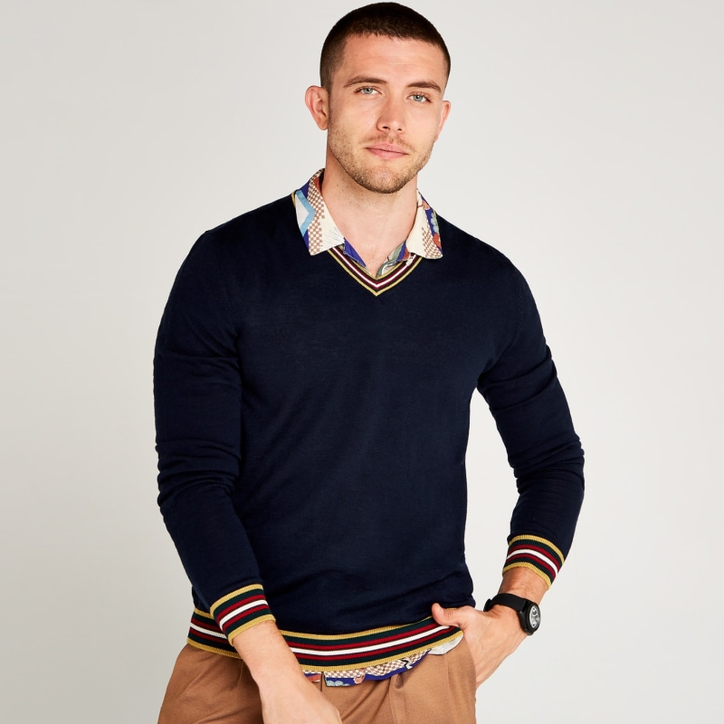 Extrafine Merino The V Navy | MG Rivers | Wolf & Badger