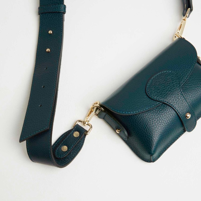 Luca Small Crossbody Bag In Dark Teal by B & Floss