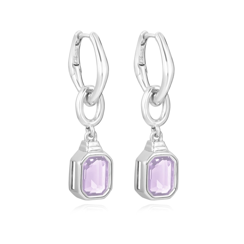 Thumbnail of Avery Violet Silver Drop Earrings image