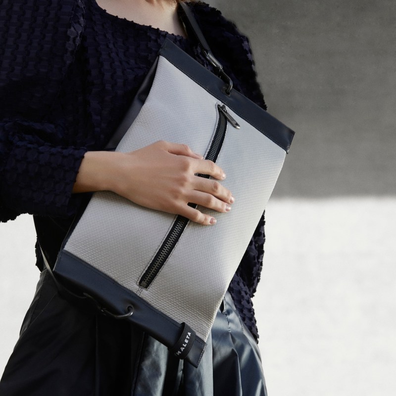 Thumbnail of Large Crossbody Bag Black Leather Paper Bag image