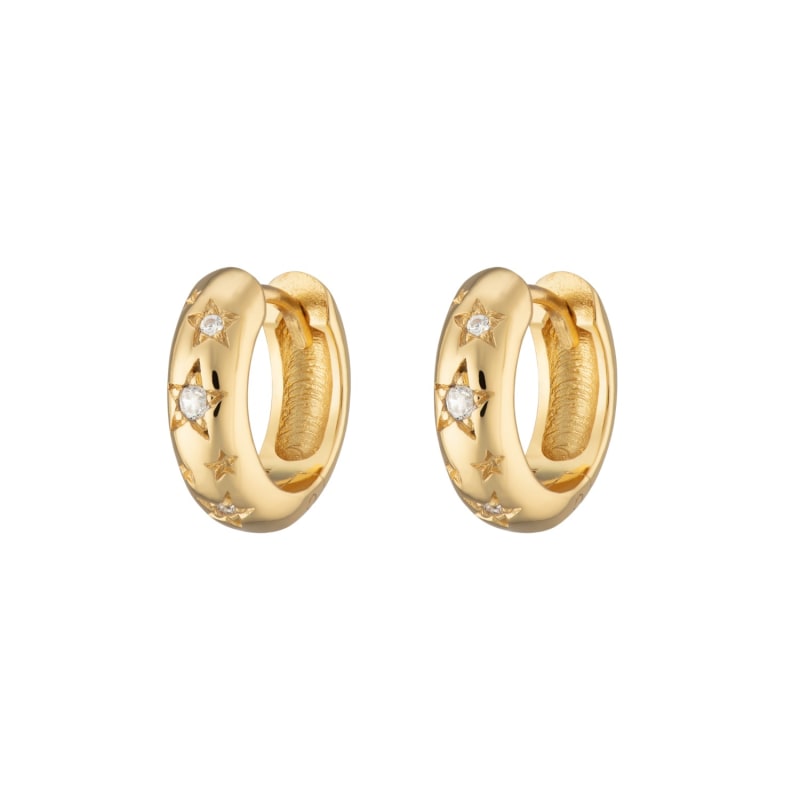 Chunky gold sale huggie earrings