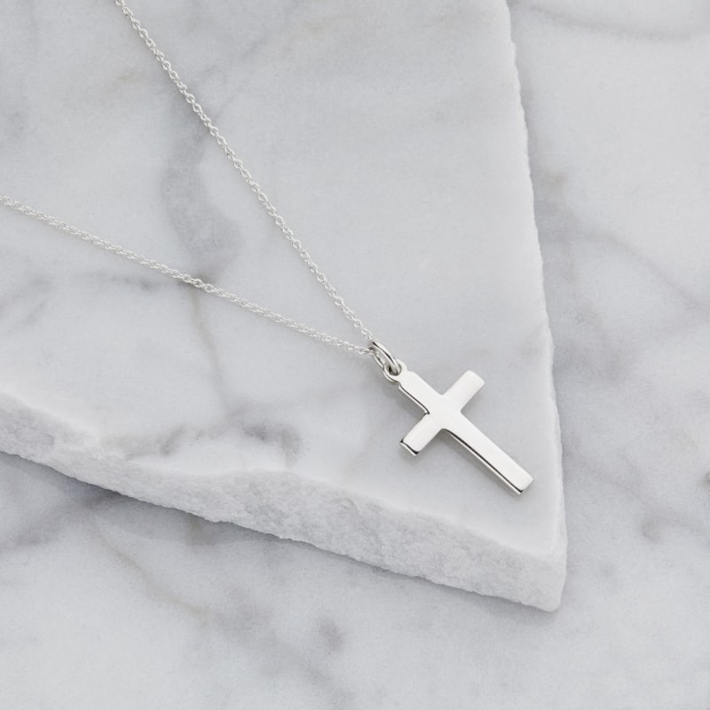 Thumbnail of Sterling Silver Cross Charm Necklace image