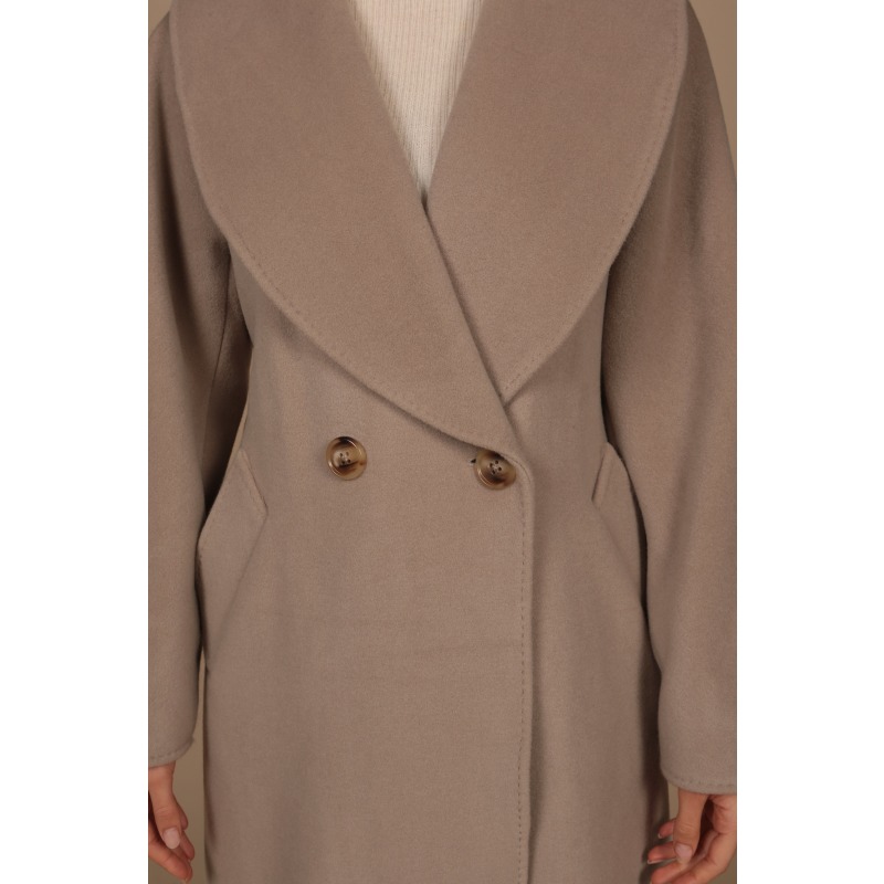 Thumbnail of 'Hepburn' 100% Italian Virgin Wool & Cashmere Coat In Grigio image