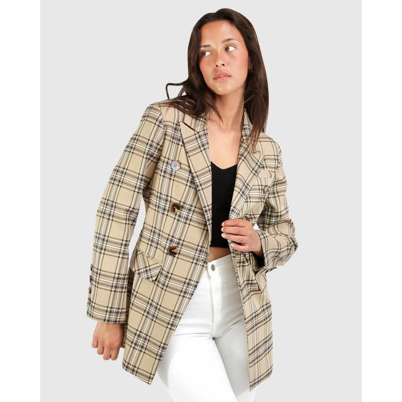 Camel check blazer online
