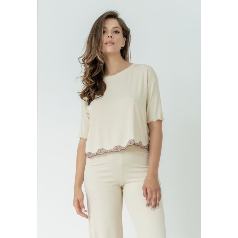 Top Culottes Pyjamas Viscose Lace Oh Zuza night day Wolf