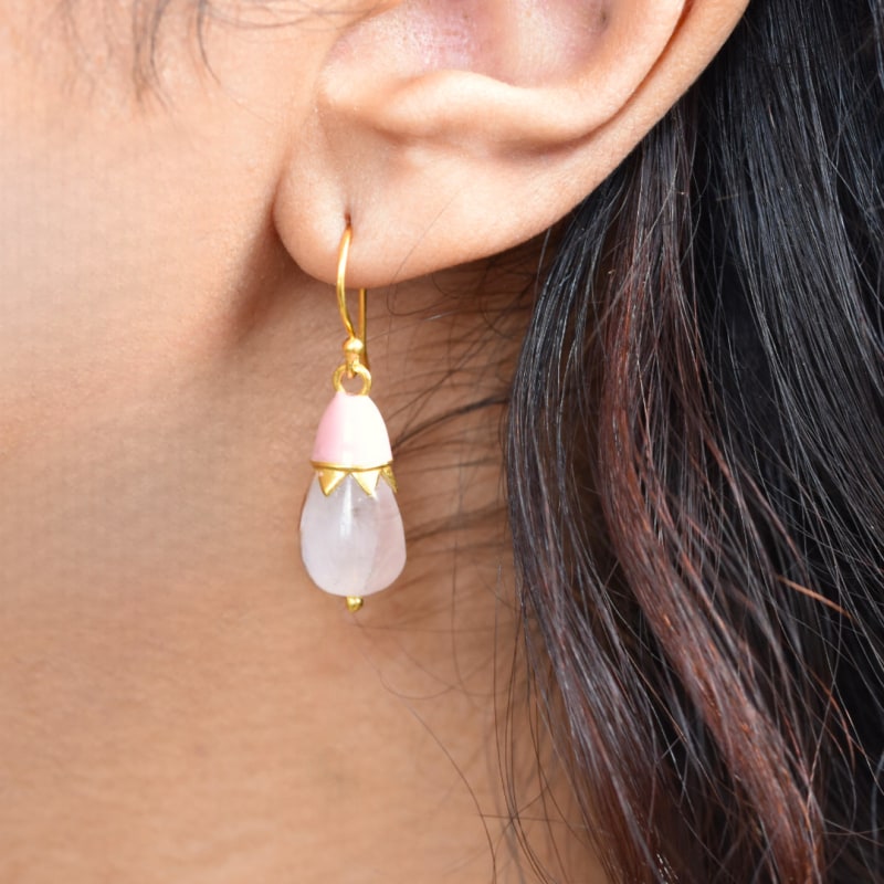 Thumbnail of Top Hat Earrings In Rose image