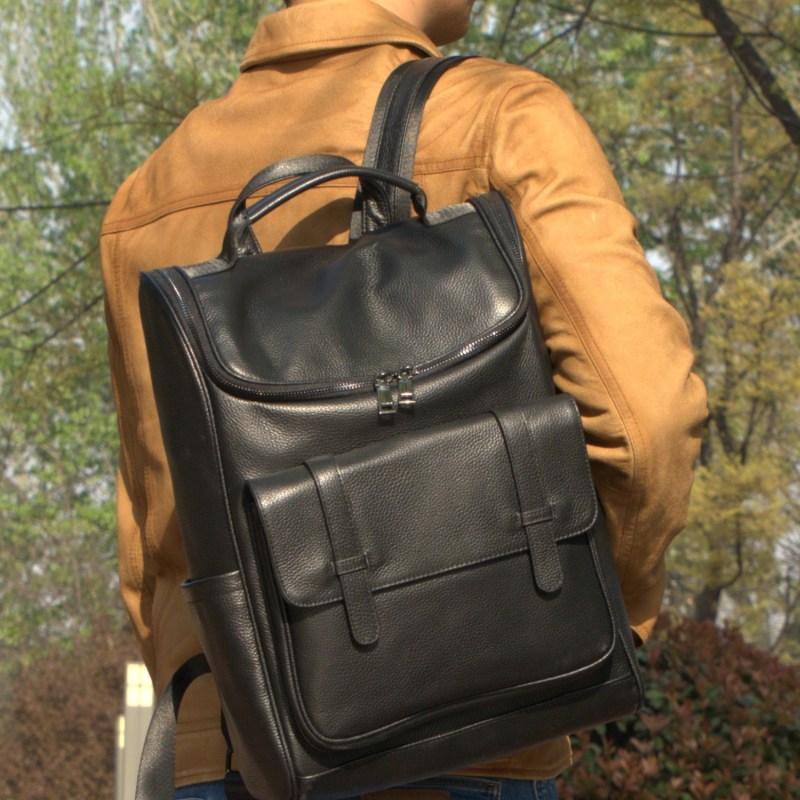 Best black leather backpack store