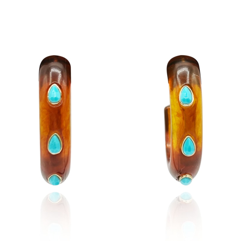 Tortoise resin hoop earrings outlet