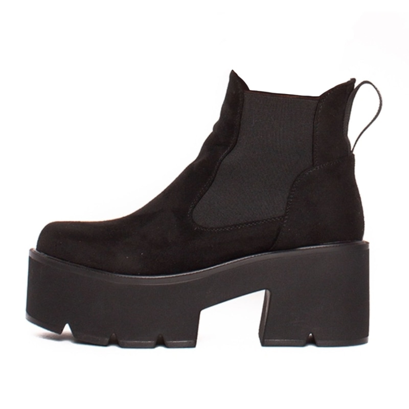 Thumbnail of Tough Love Chunky Platform Ankle Boots In Imitation Suede image