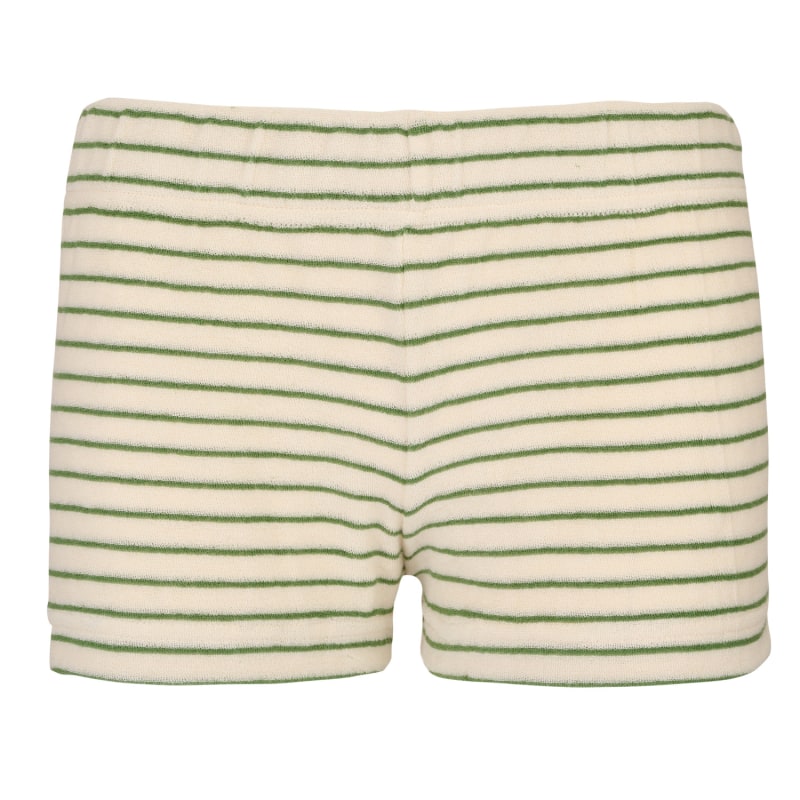 Thumbnail of Striped, Towelling Hipster Shorts   Ivory/Sage image