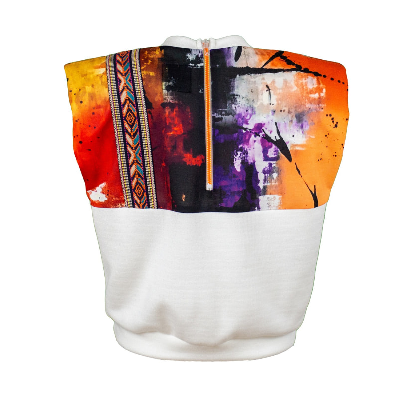 Thumbnail of Sleeveless Padded Blouse With Colorful Abstract Prints image