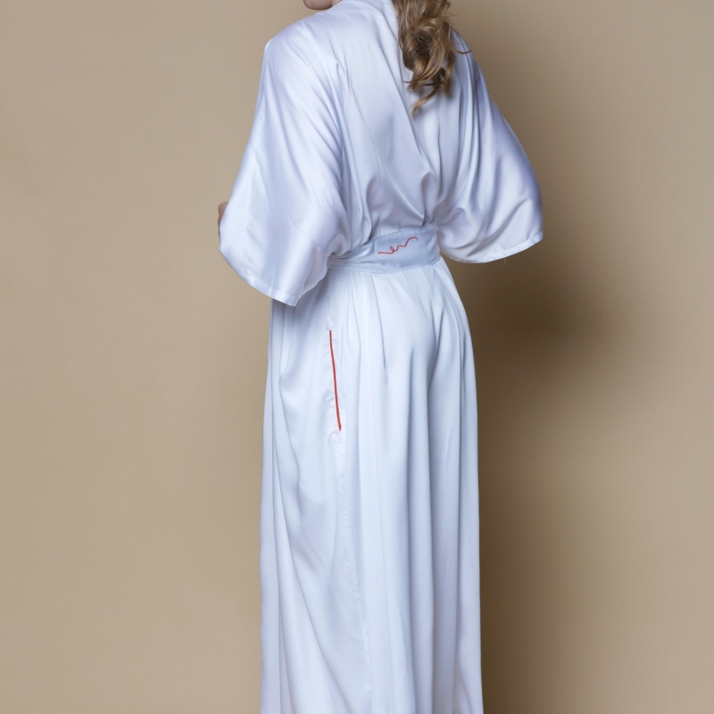 Thumbnail of Vegan Silk Bamboo Zen Robe Dressing Gown White image