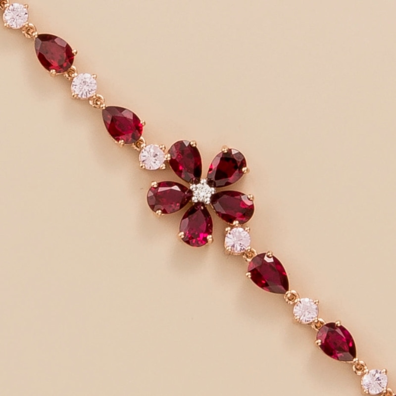 Thumbnail of Florea Rose Gold Bracelet Ruby, Pink Sapphire & Diamond image