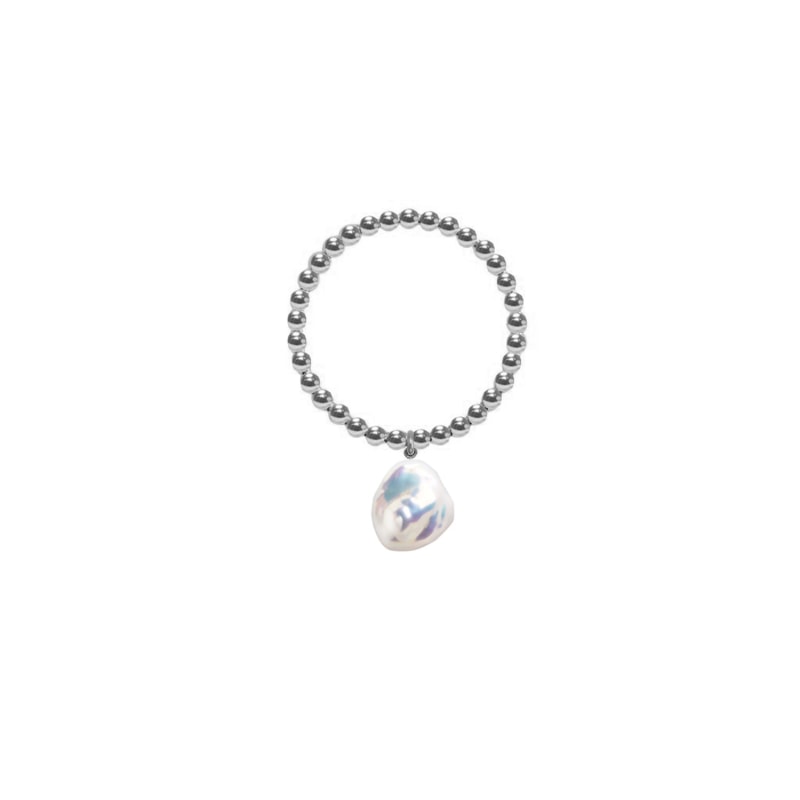 Thumbnail of Silver Orb Ring Keshi Pearl image