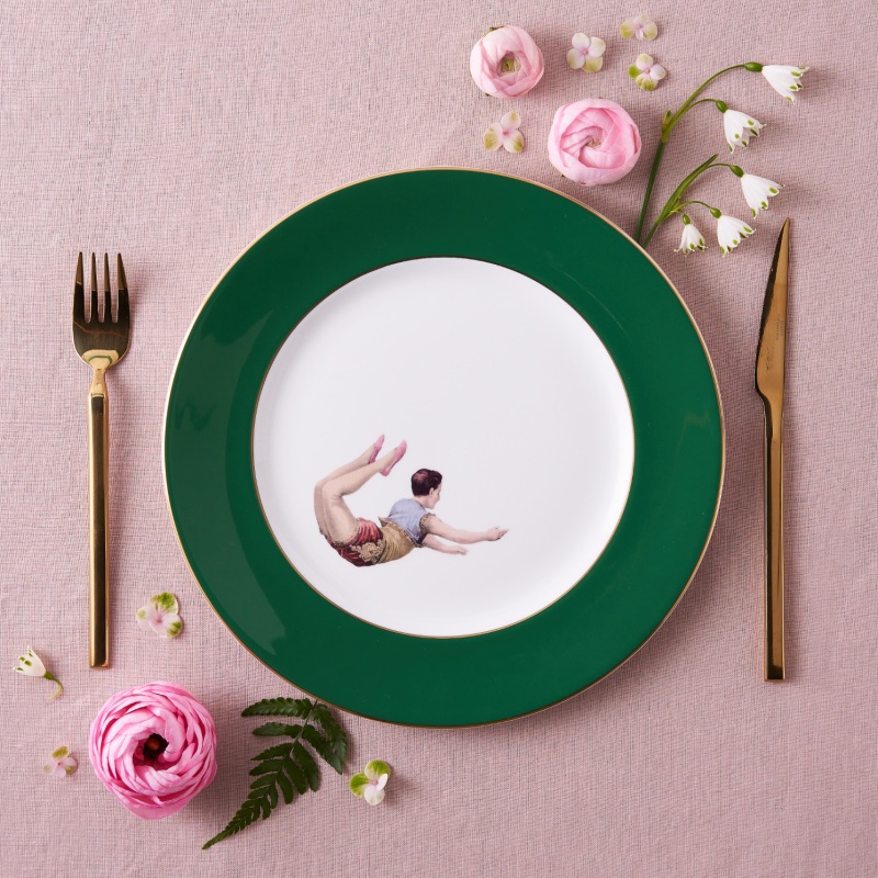 Thumbnail of Trapeze Boy Forest Green Dinner Plate image