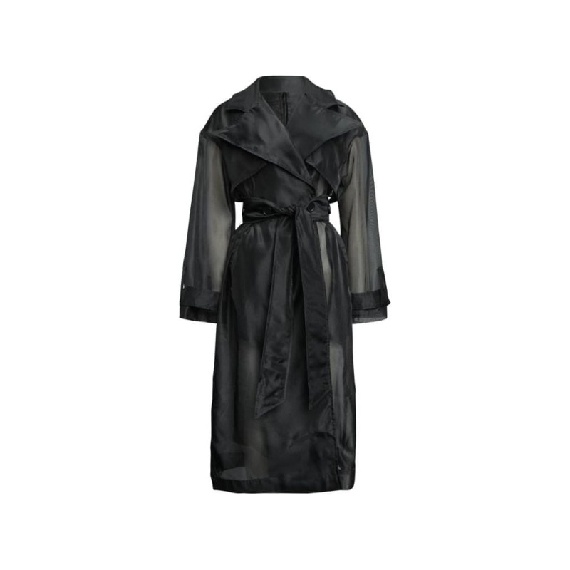 Women s Trench Coat Raven Black in Organza XXS Vidi Blak