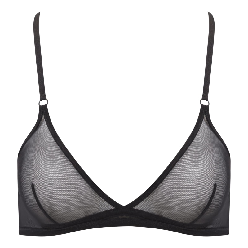 Sheer mesh triangle bra