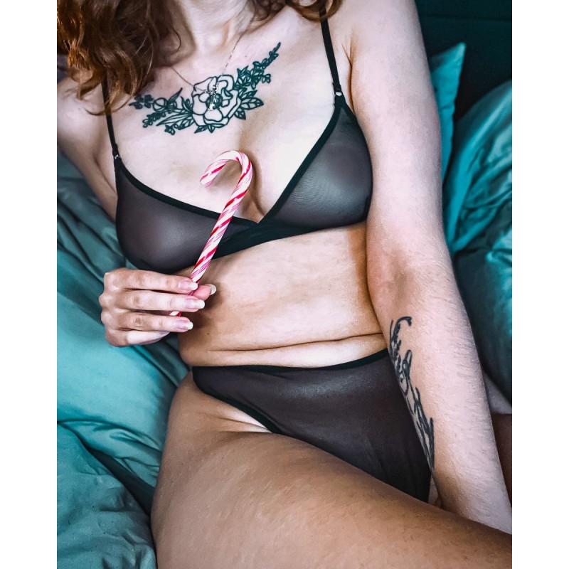 Thumbnail of Black Mesh Triangle Bralette image