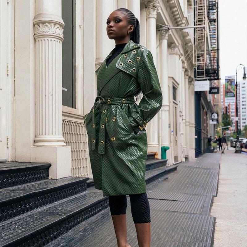 Thumbnail of Green Trinity Trench Coat image