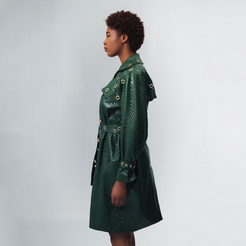 Thumbnail of Green Trinity Trench Coat image