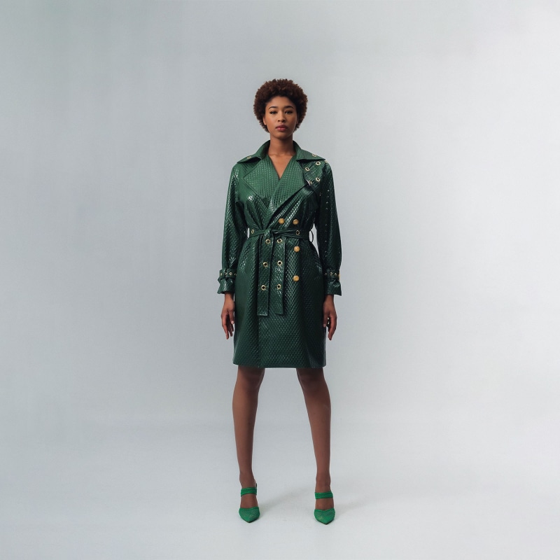 Thumbnail of Green Trinity Trench Coat image