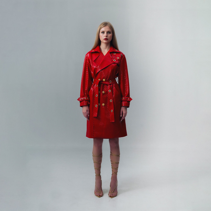 Thumbnail of Red Trinity Trench Coat image