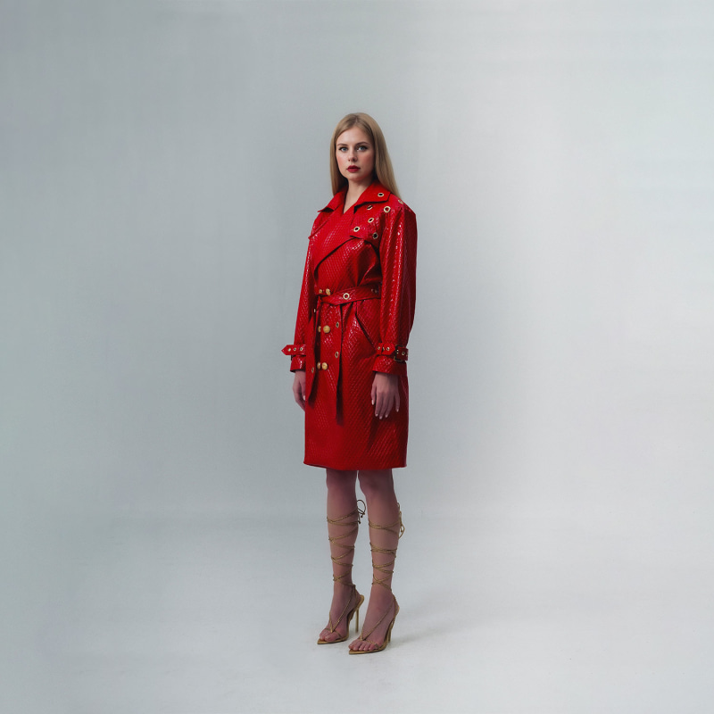 Thumbnail of Red Trinity Trench Coat image