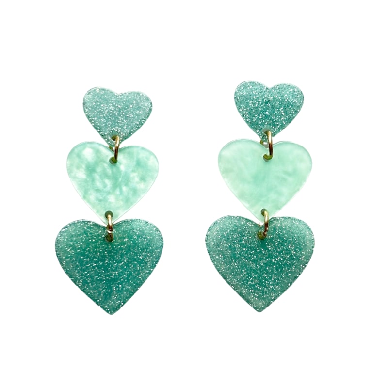 Triple heart outlet drop earrings
