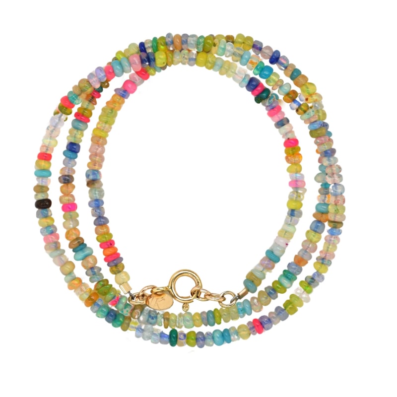 Thumbnail of Triple Wrap Bracelet Multi-Colored Opal / Necklace image