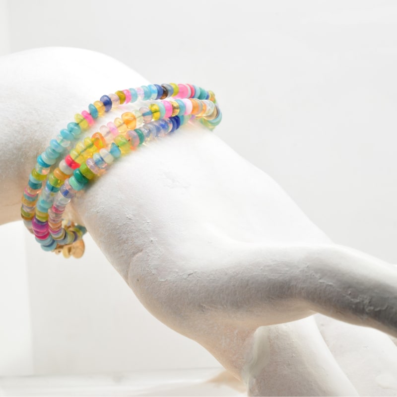 Thumbnail of Triple Wrap Bracelet Multi-Colored Opal / Necklace image