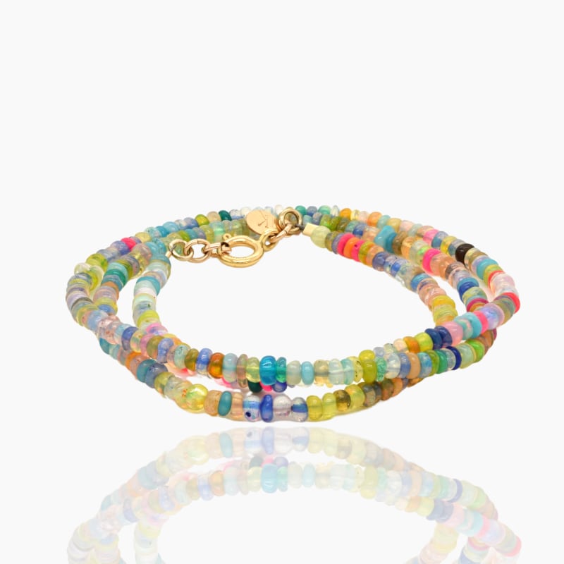 Thumbnail of Triple Wrap Bracelet Multi-Colored Opal / Necklace image