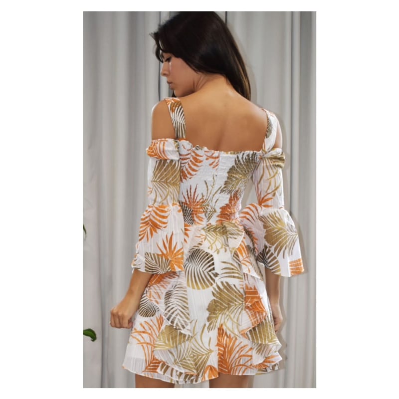 Thumbnail of Tropical-Palm Print Dress With Side Pockets image