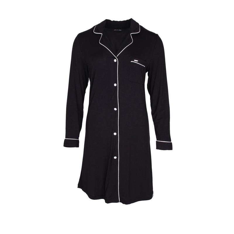 Thumbnail of Bamboo Long Sleeved Womens Classic Nightshirt In Black image