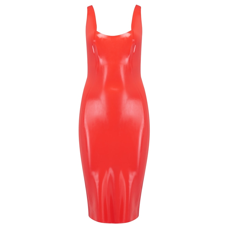 Thumbnail of Latex Midi Dress - Red image